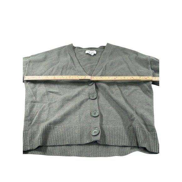 Nine West Womens Cropped Button-Up Cardigan Sweater S Gray Lightweight Knit - Picture 6 of 8